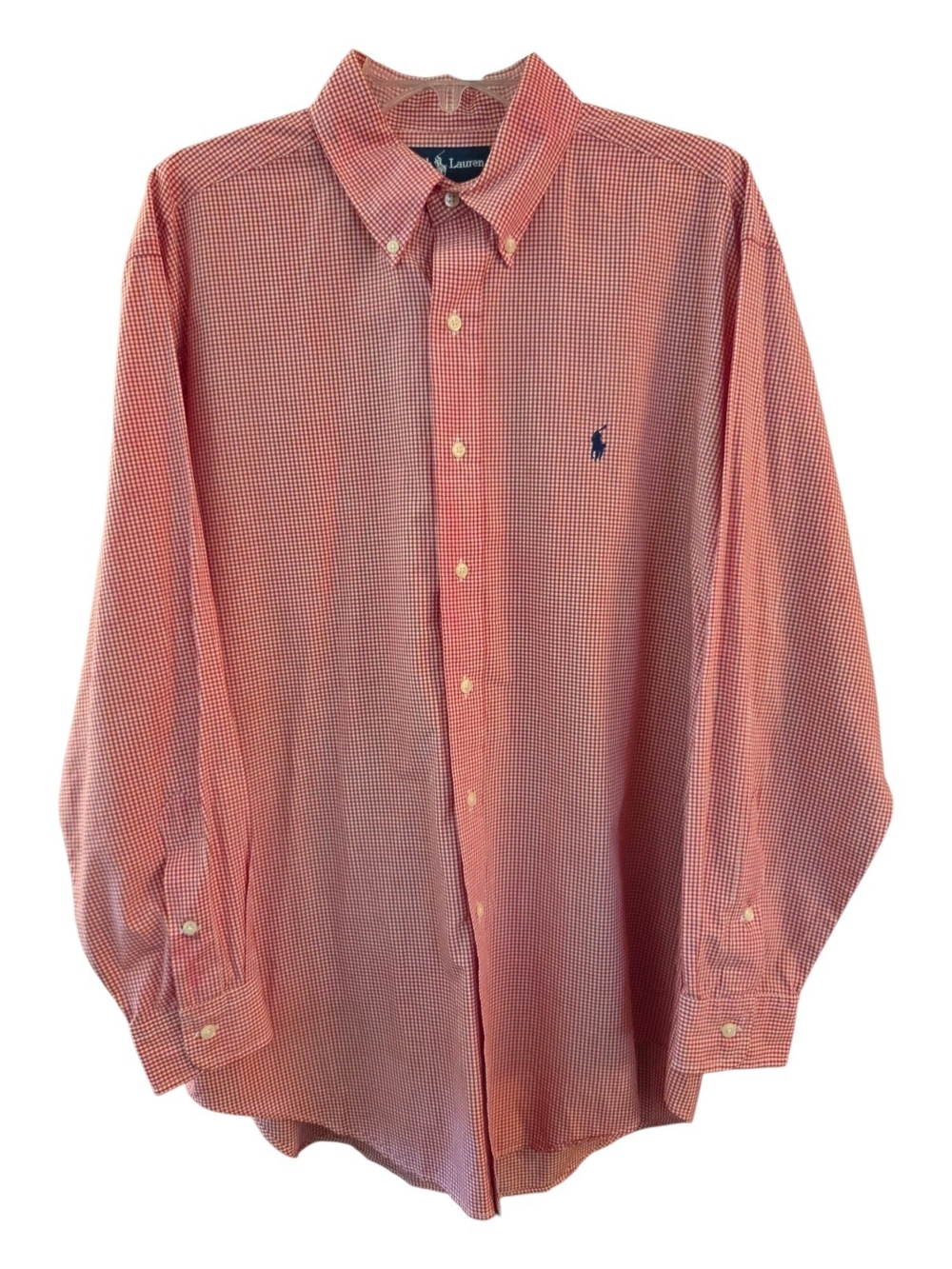 Vintage Polo Ralph Lauren Mens Red Gingham Yarmouth Button-Down Dress Shirt-Sz16